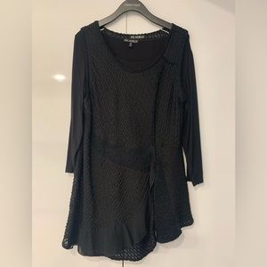 Vest over top (2 pc) set, tunic. Lots of detail and trim, all in black!